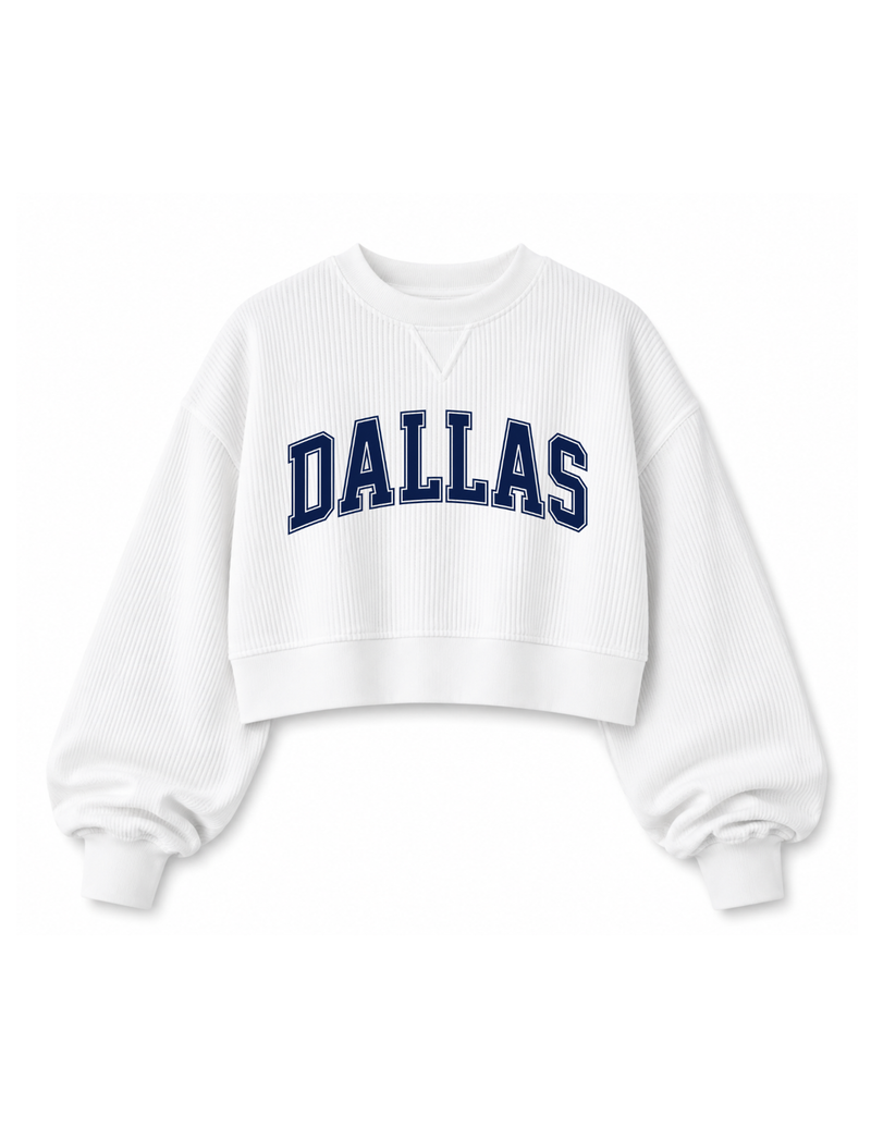 Dallas Cropped Corded Crew