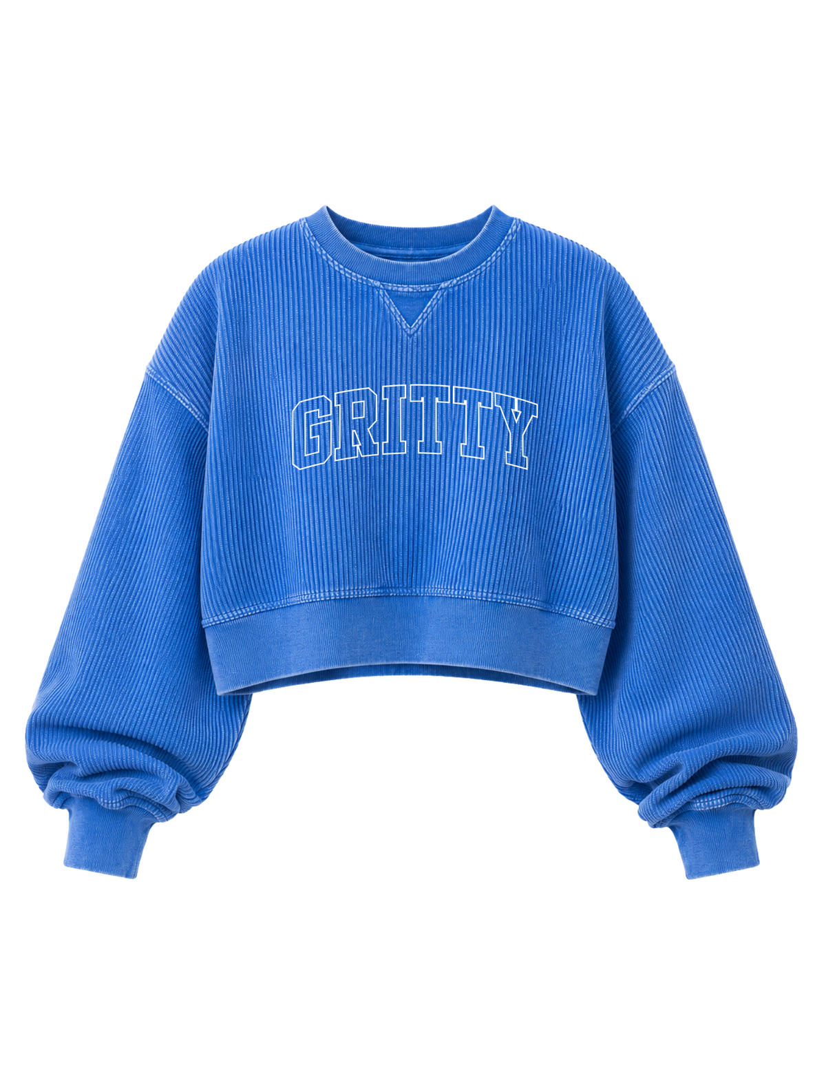 Gritty Cropped Corded Crew